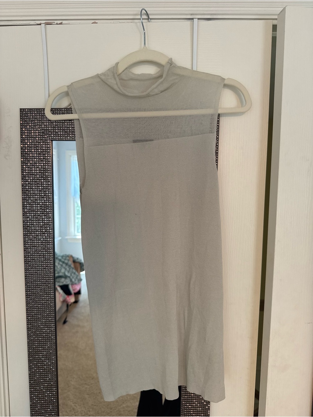 Lafayette 148 Sheer Knit Top in Light Beige